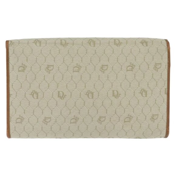 Christian Dior Honeycomb Canvas Chain Shoulder Bag Beige Auth bs30461 - Picture 4 of 16